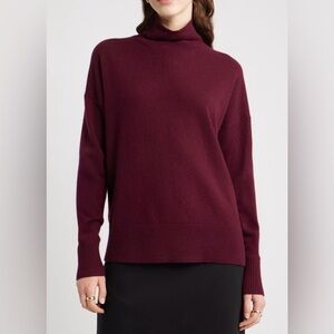 100% Cashmere Buttoned Down Woman’s Cashmere Sweater Deep Red Fall, Sz XL